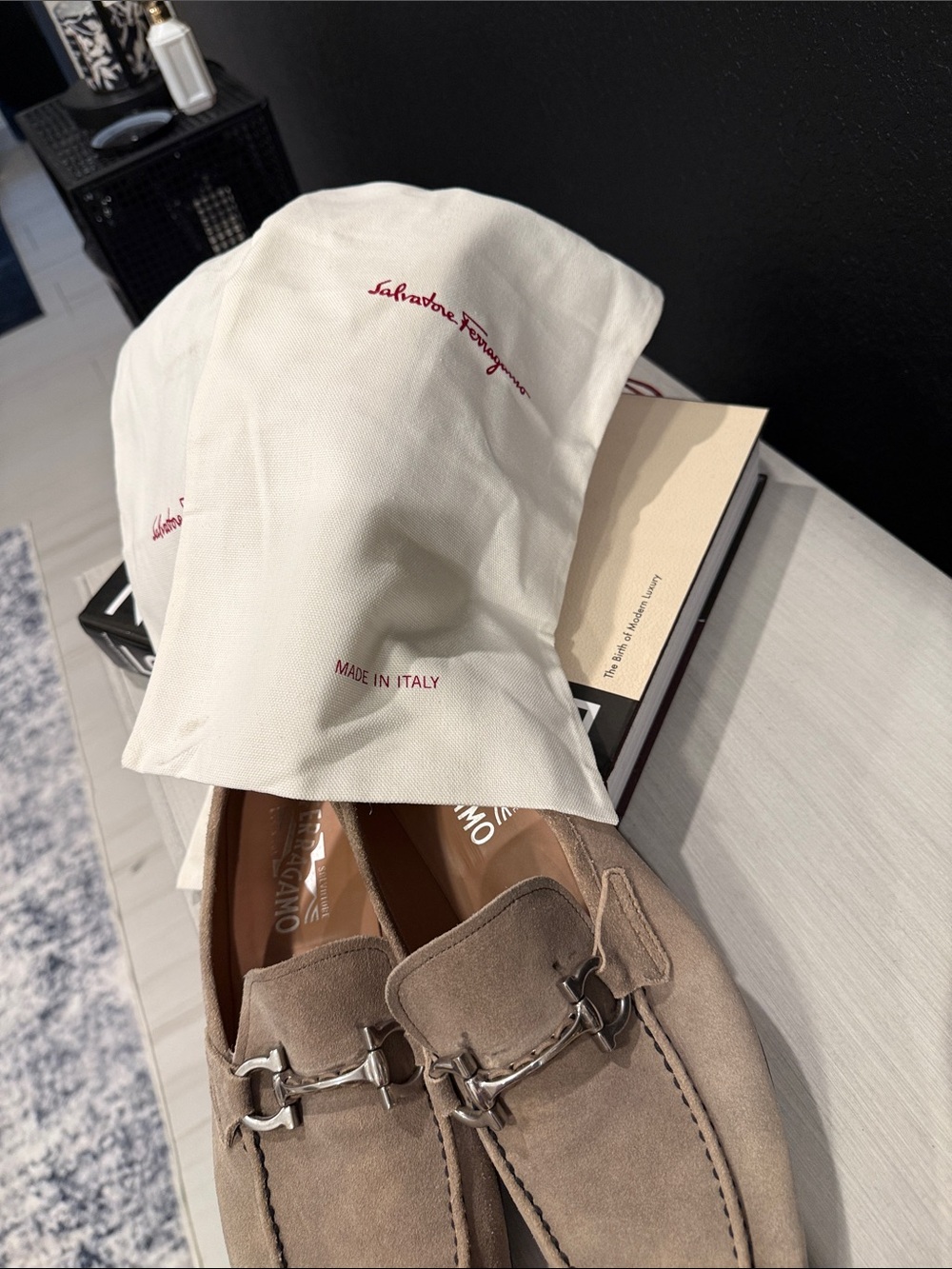 Salvatore Ferragamo Taupe Suede Bit-Trim Loafers. Price is Firm - Picture 9 of 9